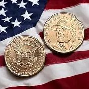President re-Elect Donald J Trump with MAGA Hat | 1 oz Copper Round with Protective Capsule