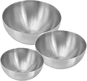 EXHUMKY 3Pcs Stainless Steel Mixing Bowls Kitchen Storage Containers for Salad Noodles and Cooking Multi Purpose Food Bowls