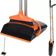 Long Handled Dustpan and Brush Foldable Standing Dustpan and Brush Set qiVWk'