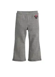 Disney Minnie Mouse Sparkle Black Houndstooth Elastic Waist Flare Pants Size 10