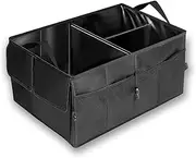 Car Boot Organiser, Collapsible Multi Compartment Car Organiser, Large Anti Slip Car Boot Tidy Storage, Portable Car Storage Box, Car Accessories - Suitable for All Vehicles