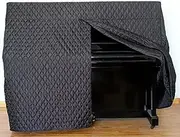 Vertical Piano Cover, Full Piano Cover, Quilted Black Nylon Thicken Water Resistant Piano Accessories Decoration(Black),155x35x125cm
