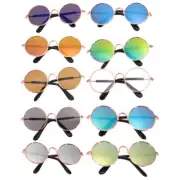 10Pcs Dog Sunglasses Round Puppy Sunglasses Dog Retro Sunglasses