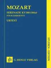 Study Score Mozart Serenade C Minor K388 Oboe Bb Clarinet Henle Urtext 7x10 Book