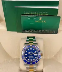 在飛比找Yahoo!奇摩拍賣優惠-【現貨】Rolex 勞力士 水鬼 藍面 半金 41MM 32