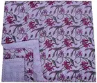 KANTHA QUILT FLORAL PRINT WHITE QUEEN BEDSPREAD BLANKET HIPPIE INDIAN BED COVER