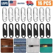 16x Zipper Replacement Detachable Zipper Repair Kit Universal Metal Zipper Pull