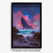 Art Poster - Unsightly Coast (Psychedelic Trippy Weird 11x17 Print)