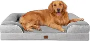 [EHEYCIGA] Orthopedic Dog Beds for Extra Large Dogs, Waterproof Memory Foam XL Pet Bed with Sides, Non-Slip and Egg-Crate Foam Big Dog Couch Bed with Washable Removable Cover, Grey