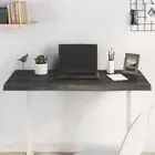 NNEVL Table Top Dark Grey 100x60x4 cm Treated Solid Wood Oak