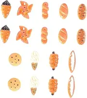 [IWOWHERO] Diy Resin Bread and Cake Charms 18pcs Craft Making Charms for Headdress and Phone Case Decoration Random Style