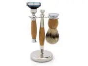 Silvertip Shaving Set with Wood Handles by Hans Baier, Germany