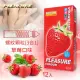 【Pleasure 樂趣】螺紋顆粒 3合1 草莓味保險套 12入/盒 情趣用品(保險套 安全套 衛生套)