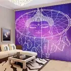 Purple Big Bodhisattva 3D Curtain Blockout Photo Printing Curtains Drape Fabric