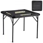 Folding For Mahjong Table 4 Player Portable with Cup Holders Chip Trays