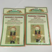 Fall Cat Scarecrow 2 Craft Kits Dandee Homespun Creations Poseable Figurine
