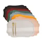 Square Shaped Coffee Place Mat Solid Color Kitchen Accessories Table