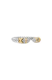 David Yurman Petite Helena Open Ring with 18K Gold & Diamonds in Diamond/Silver at Nordstrom
