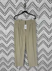 Nwt Women Reiss Beige Thick Cord High Rise Tailored Fit Corduroy Aster Pants 8