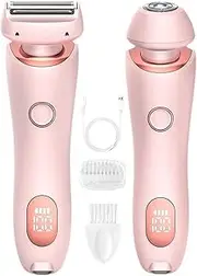 Glide Pro 3.0 Razor 2 in 1 Electric Shaver Razor for Women Waterproof Electric Razor for Women Electric Shaver Epilator (Pink)
