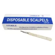 100pcs Sterile Pack Scalpel Blades with Plastic Handle Individually Foil Wrapped