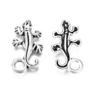 Bulk 100 Gecko Lizard Charms Antique Silver 22x12mm U.S Seller 1744