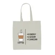 8 bit Coffee - Canvas Tote Bag - Pixel Retro Nerdy Geeky RPG