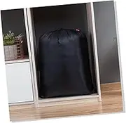Drawstring Storage Bag Lightweight Organizer for Comforters Blankets Clothes Black Capacity Quilts Storage Pouch for Home Use