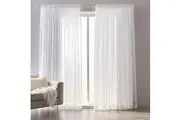 White Sheer Voile Curtains for Window Treatment - Set of 2 (132 x 240 cm)