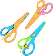 3Pcs Comfortable Handle Plastic Scissors Useful Plastic Preschool Toddler Scissors Colorful Safety Scissors Set for Scrapbooking Art Craft Supplies