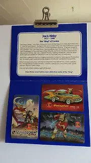 THE UNSEEN WORKS OF JACK KIRBY 3-CARD PHONE CARD SET IN FOLDER-RUBY SPEARS-NEW