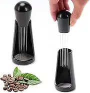 VANANA Coffee Stirring Tamper Distributor WDT Tool Espresso Needle Stirrer Stirring Tool with Stand 304 Stainless Steel 12 Needles 0.4mm Coffee Tamper Distribution Tool