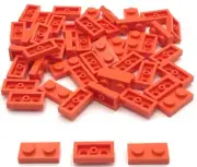 Lego 50 New Reddish Orange Plates 1 x 2 Stud Parts