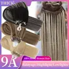 100% Remy Human Hair Extensions Loop Micro Ring Beads Link Straight Hair THICK
