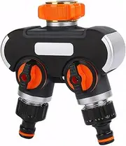 UICCVOKK Hose Splitter 2 Way, Garden Tap Splitter 2 Way, Gardena Hose Connector,3/4" And 1/2" Tap Distributor For Outdoor Tap And Garden Hoses
