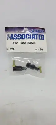TEAM ASSOCIATED RC10 3320 Short FRONT BODY MOUNTS Posts BLACK ASC3320 Buggy NOS