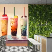 3D Pearl Tea G136 Bubble Tea Milk Tea Shop Wallpaper Wall Murals Self-adhesive