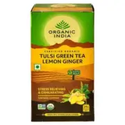 Organic India Tulsi Green Tea Lemon Ginger 25 Tea Bags