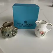 Vintage coalport mini pitcher And Vase By Alex?, Lot Of 2, NIB
