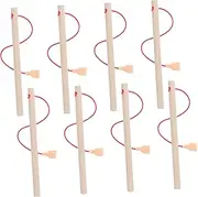 Abaodam 8pcs Wood Kids Fishing Rod Toddler Fishing Game Wooden Toy for Children Sensory Play and Kindergarten Learning Fun Family Bonding Activity