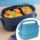 Double Layer Compartment Meal Box Microwave Safe Sealed Meal Case Kids totWw