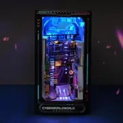 3D wooden puzzle with LED wooden bookshelf construction model O2S9