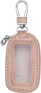 Car Key Case,Zipper Key Holder with Metal Hook - PU Leather Car Remote Keychain Bag, Key Fob Protector for Most Remote Keys