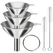 6 Pcs Stainless Steel Mini Funnels for Kitchen use. Large Tiny Small Funnel