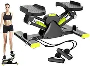 Mini Stepper with Pull Rope, V-Shaped Sport Climbing Machine, Portable Pedal Exerciser with LCD Screen and Non-Slip Mat, Up and Down Stepping for Home Gym Fitness
