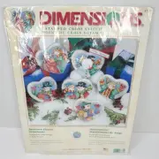 Dimensions Cross Stitch Kit SNOWMEN HEARTS ORNAMENTS Set of 6 Christmas 8731 NEW