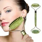 Natural Rose Quartz Facial Jade STone Roller Beauty Massage Tool Face Massager c