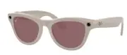 RAY-BAN Meta SKYLER CUSTOM Smart Sunglasses Shiny Chalky Gray / Red Polarized