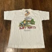 Vintage 90s Bart Simpson Bart Hunts Shirt White Shirt Youth Size L