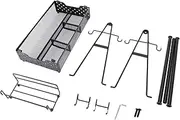 BBQ Condiment Holder with Paper Towel Napkin Rack, Metal Mesh Storage Organizer for Outdoor Camping, Barbecue Grilling, Outstanding Camping BBQ Lovers